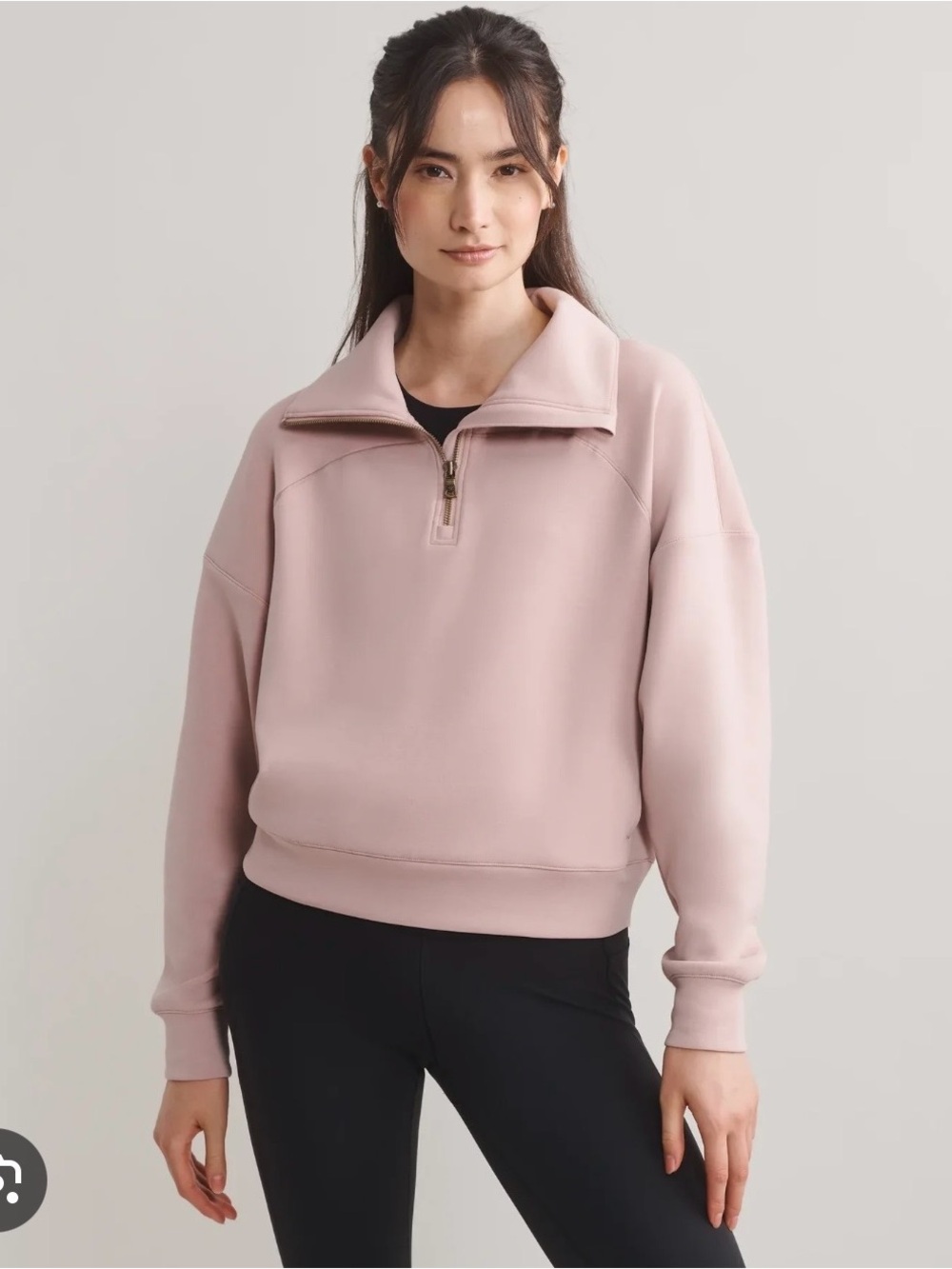 RHONE DreamGlow 1/2 Zip in Rose Dust